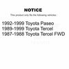 Kugel Front Inner Wheel Bearing For Toyota Tercel Paseo 70-510002